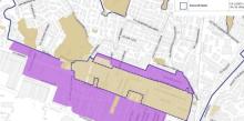 Una delle mappe allegate al Piano con la zonizzazione del territorio comunale