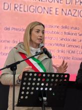 L'intervento della sindaca Salis durante la commemorazione