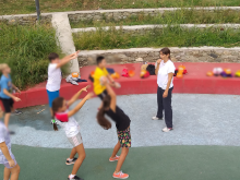 Un momento dell'attività ASL3 con i bimbi dell'IC Pra' - laboratorio di educazione fisico-motoria 2