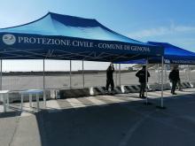 l'allestimento dell'hub a piazzale Kennedy