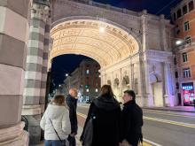 Il ponte monumentale di via XX Settembre con la nuova illuminazione scenografica Il ponte monumentale di via XX Settembre con la nuova illuminazione scenografica