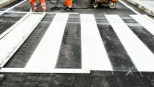 cantiere di strisce pedonali
