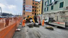l'inizio dei lavori in via Fiamme Gialle