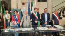 le Autorità a Palazzo Fieschi, oltre a Marco Granara e Mino Ronzitti, Daniela Botta, Mario Mascia e Cristina Pozzi