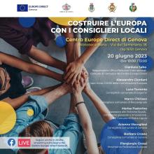 locandina evento Genova Europe Direct con elenco partecipanti