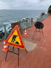 Il cantiere sulla passeggiata di Nervi