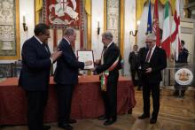 Alberto, Bucci e Toti nel salone di rappresentanza
