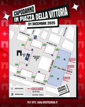 La cartina di piazza della Vittoria la notte di Capodanno