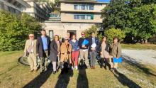 Foto di gruppo nel cortile di Palazzo Tursi con tutti gli stakeholder del Premio
