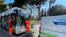L'attività di pulizia sul bus
