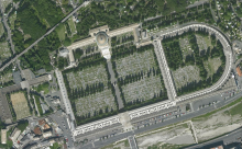 Un'immagine da satellite del Cimitero Monumentale di Staglieno