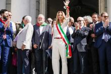 I saluti della sindaca Salis in piazza Matteotti