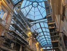 Galleria Mazzini, sopralluogo montaggio lampadari