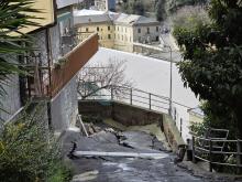 Un'immagine dell'evento franoso di via Napoli, avvenuto lo scorso 19 febbraio