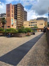 Foto di piazza Oriani con al centro il Teatro Verdi - Credits Maria Montolivo