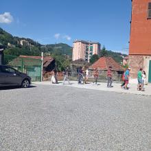 Un momento della passeggiata in via San Quirico
