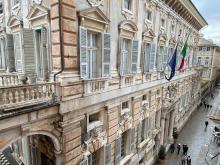 particolare della facciata di palazzo Tursi