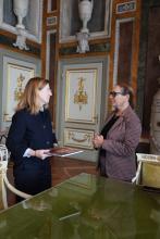 Un momento dell'incontro tra l'assessora Beghin e la console Welter