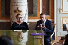 La assessora alle Pari opportunità Rita Bruzzone insieme al consigliere delegato Simohamed Kaabour