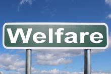 Cartello con la scritta "Welfare" Cartello con la scritta "Welfare"